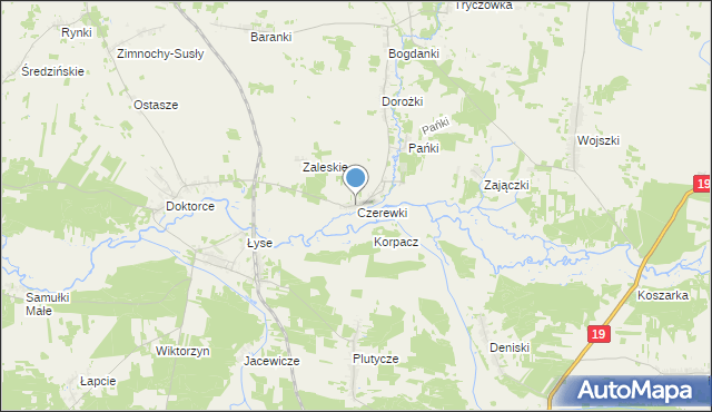 mapa Czerewki, Czerewki na mapie Targeo